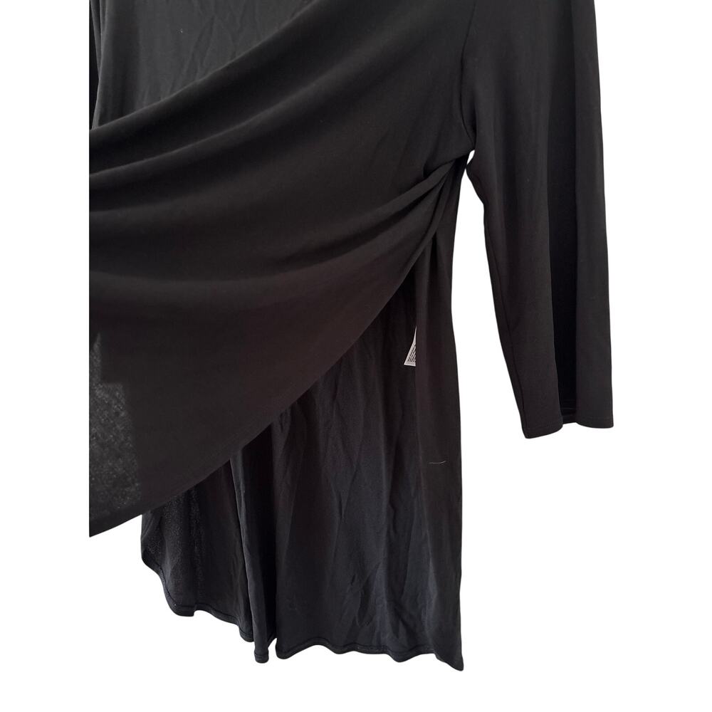Alfani Womens Black Swing Tunic Top Large 3/4 Sleeve Stretch Flowy Career Plus - Picture 5 of 9